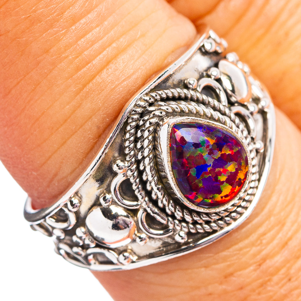 Lab Opal Ring Size 8.5 (.925 Sterling Silver)