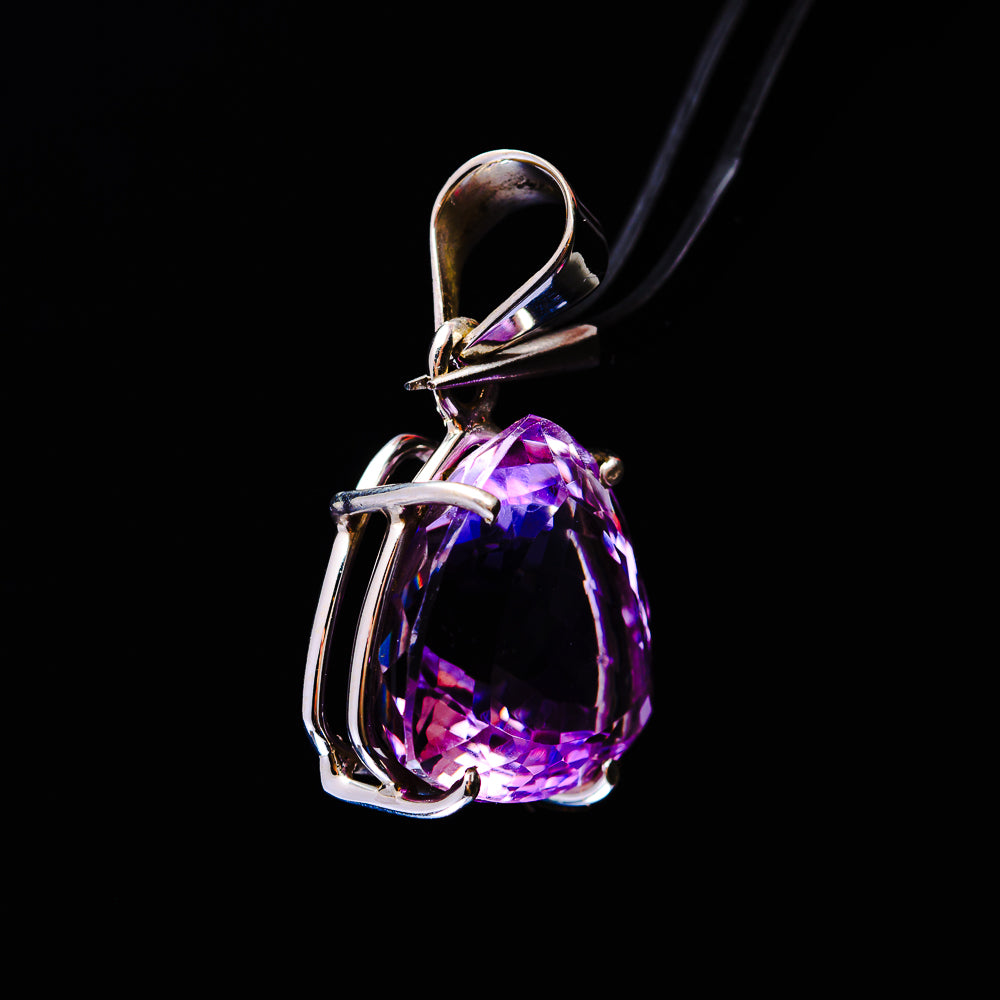 20.08ct Faceted Brazilian Amethyst Pendant 1 1/4" (.925 Sterling Silver)