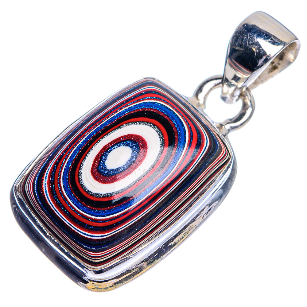 Fordite Pendant 1 1/4" (925 Sterling Silver) P39776