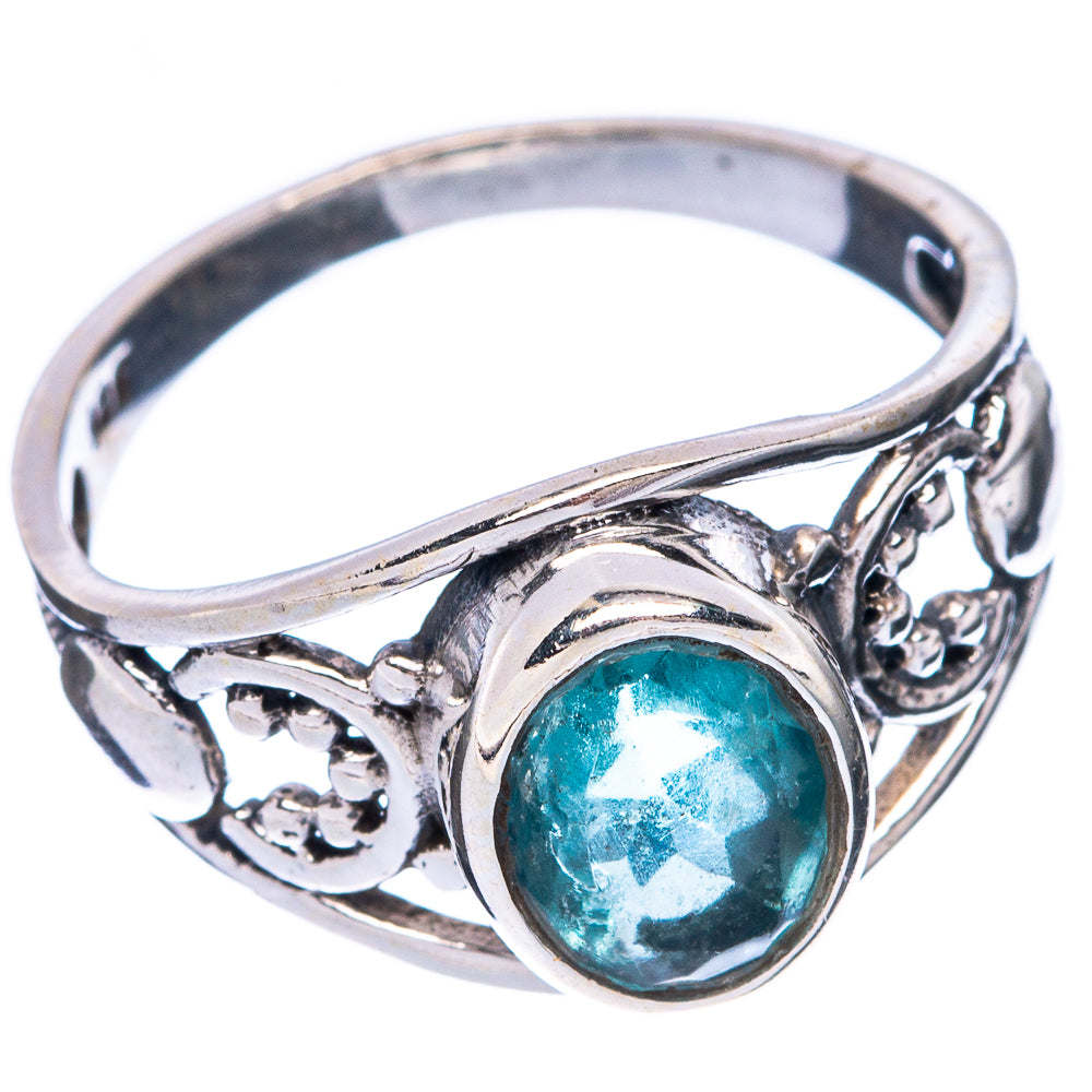 Blue Fluorite Dainty Ring Size 6.5 (925 Sterling Silver) R6009