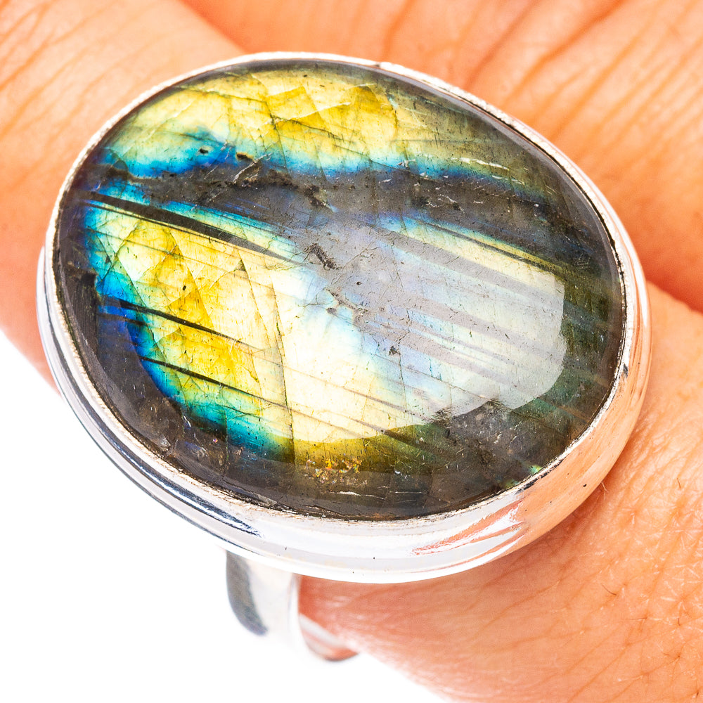 Labradorite Ring Size 9.25 (925 Sterling Silver) R7841