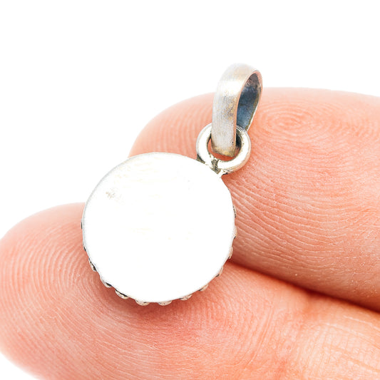 Sterling silver round pendant back with plain disc and loop bail
