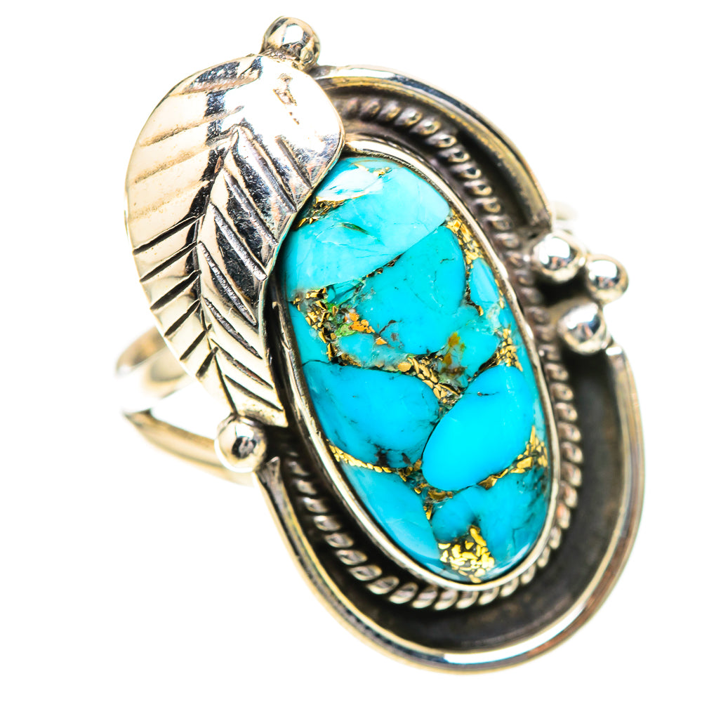 Blue Copper Composite Turquoise 925 Sterling Silver Ring Size 8 (925 Sterling Silver) RING139359
