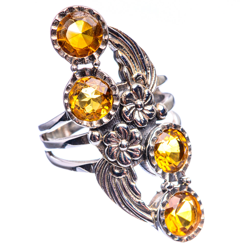 Faceted Citrine Ring Size 6 (925 Sterling Silver) R141928