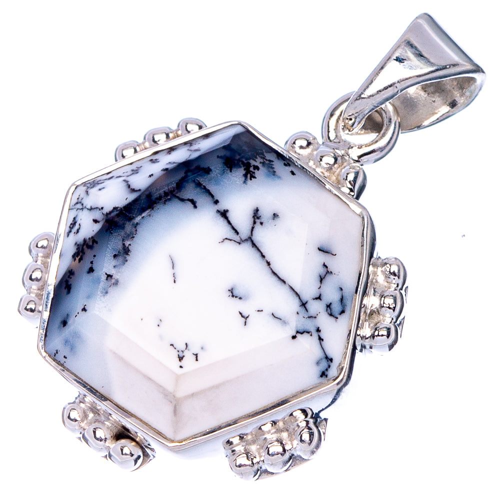 Premium Dendritic Opal Pendant 1 1/8" (925 Sterling Silver) P41160