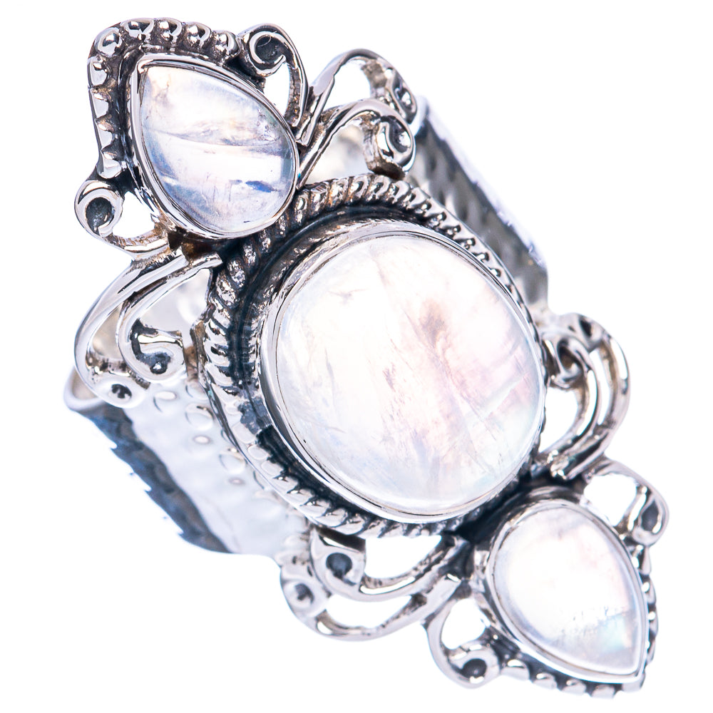 Signature Rainbow Moonstone Ring Size 7.75 (925 Sterling Silver) R2569