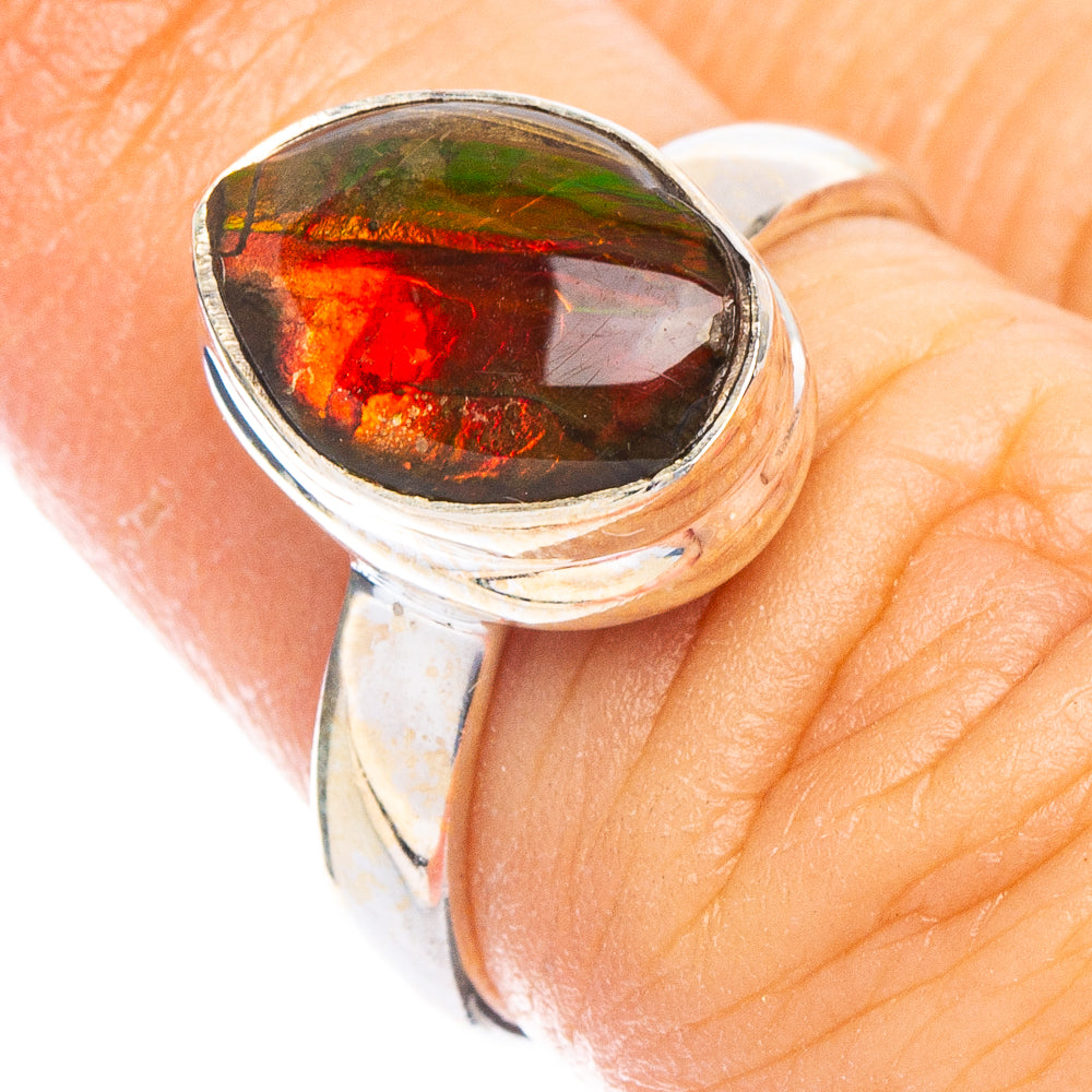 Rare Ammolite Ring Size 6.25 (925 Sterling Silver) R6700