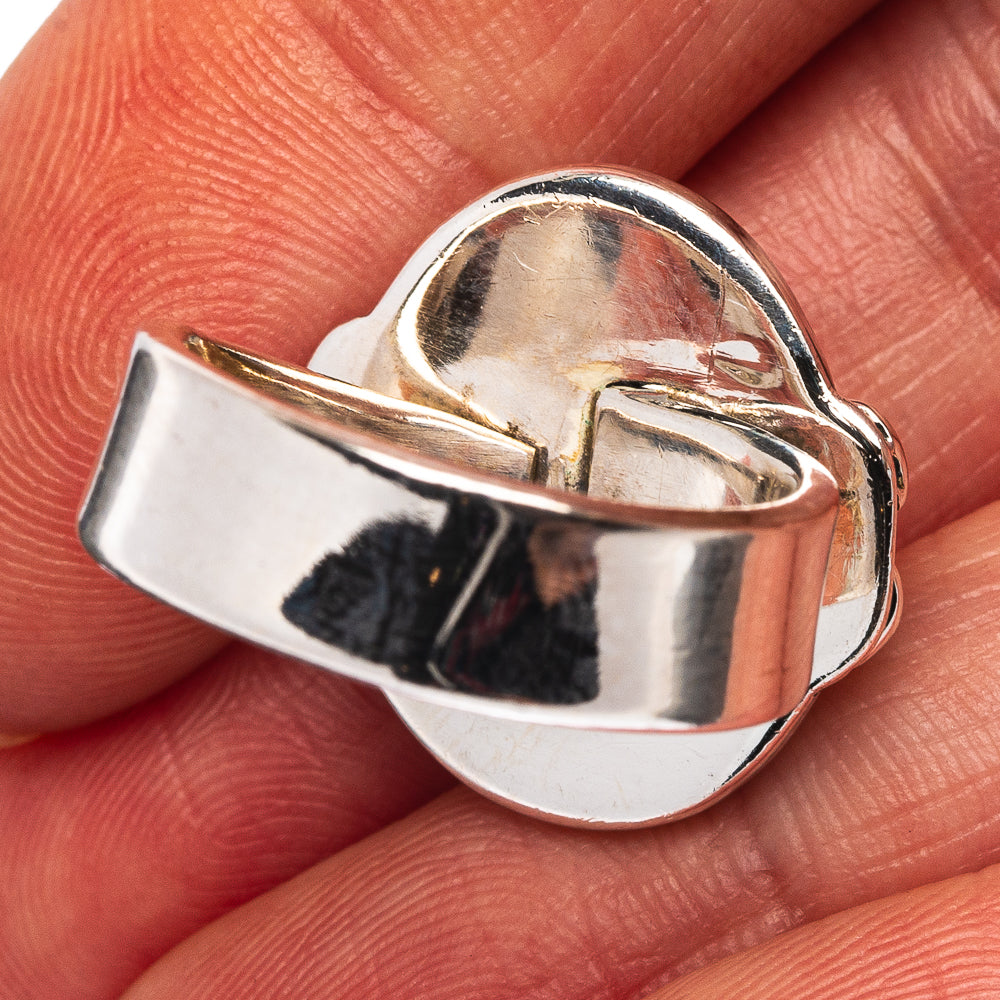 Exclusive Southwestern Style Pink Opal Ring Size 7 Adjustable (.925 Sterling Silver)