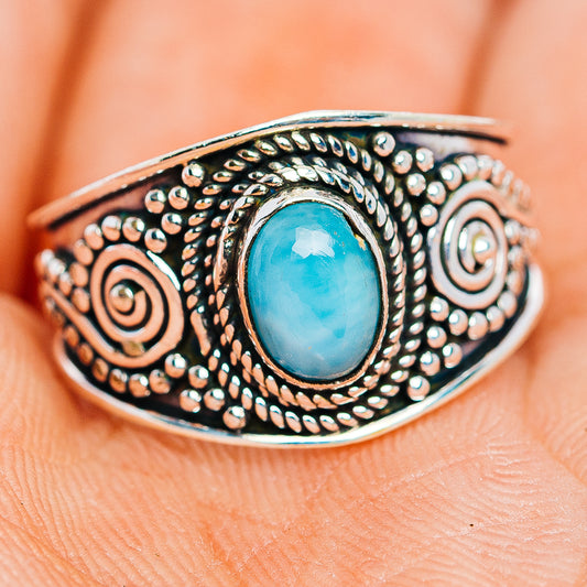 Larimar Cocktail Ring Size 6 (.925 Sterling Silver)