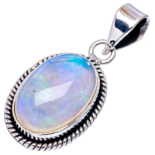 Oval opal pendant with .925 sterling silver bail and textured rope bezel border