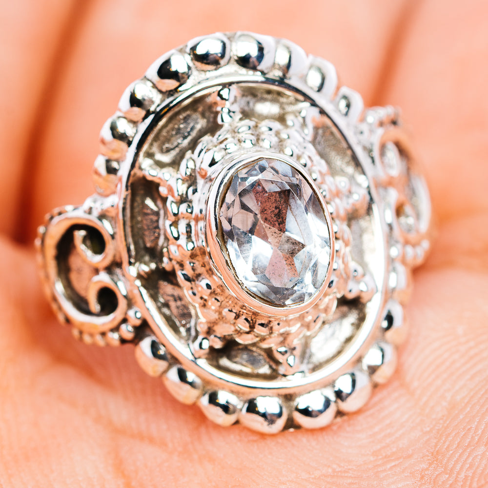 Blue Topaz Filigree Ring Size 7 (.925 Sterling Silver)