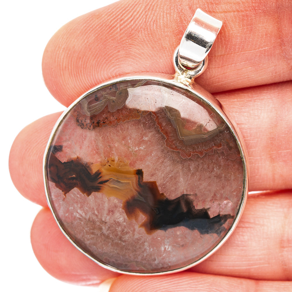Agua Nueva Agate Pendant 1 5/8" (.925 Sterling Silver)