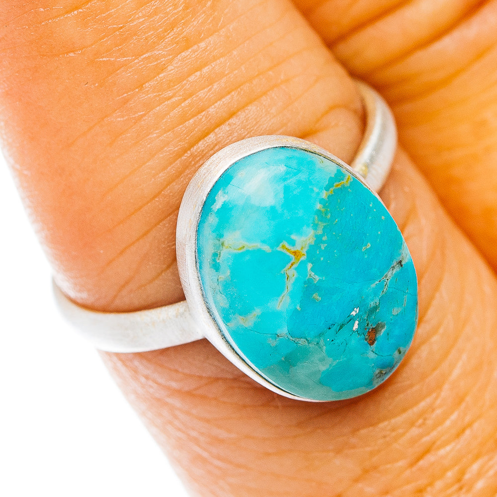 Kingman Turquoise Ring Size 7.75 (.925 Sterling Silver)