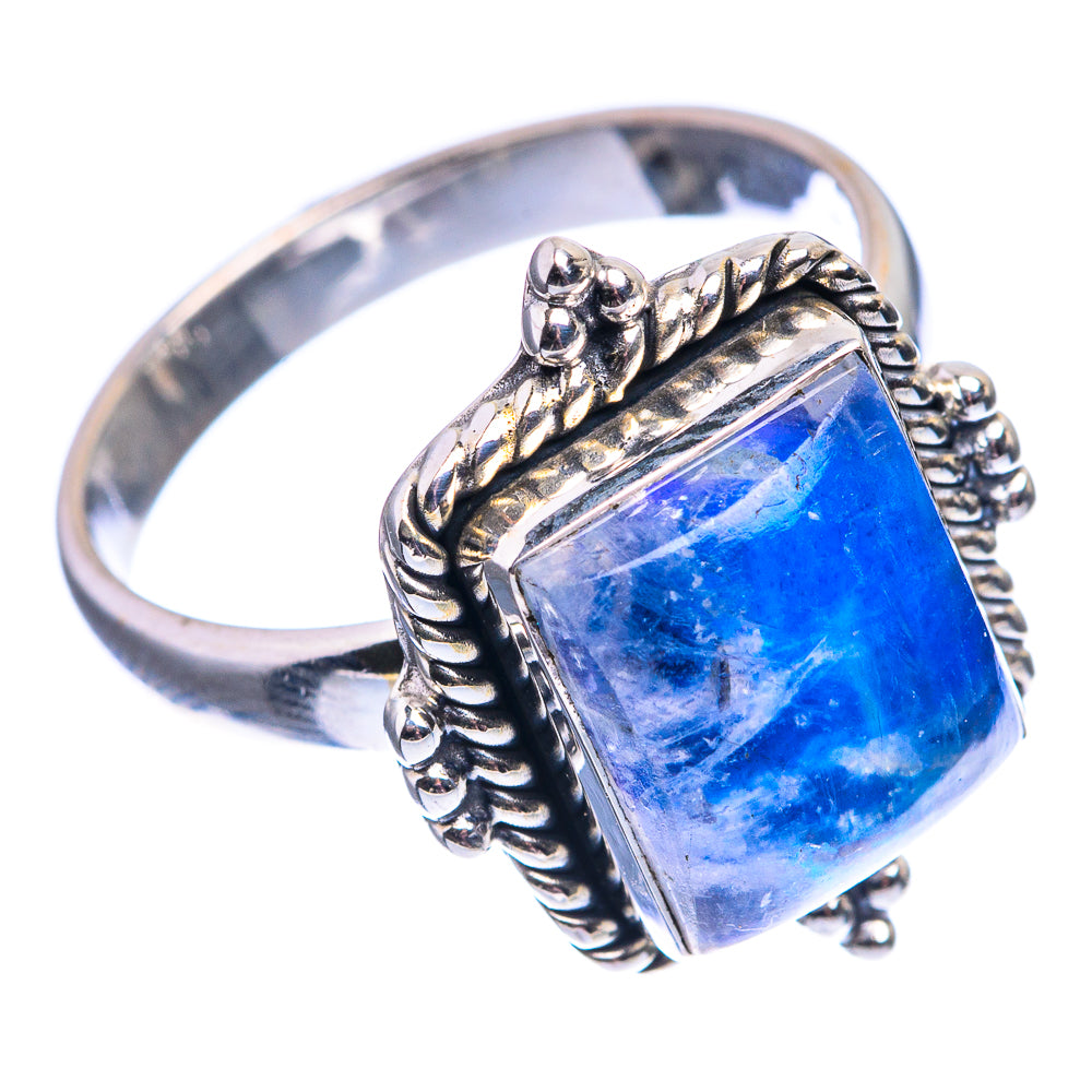 Blue Moonstone Ring Size 8.5 (925 Sterling Silver) R142070