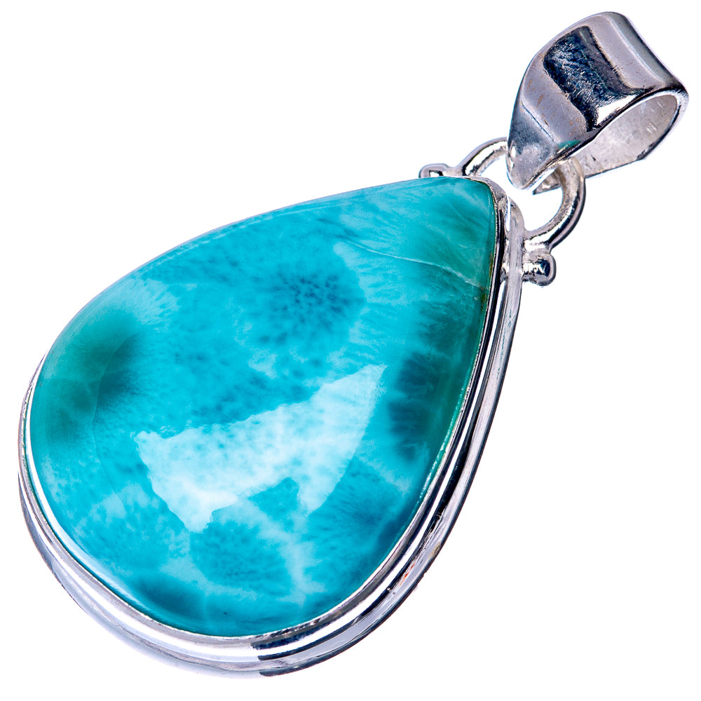 Larimar Pendant 1 3/8" (925 Sterling Silver) P40860
