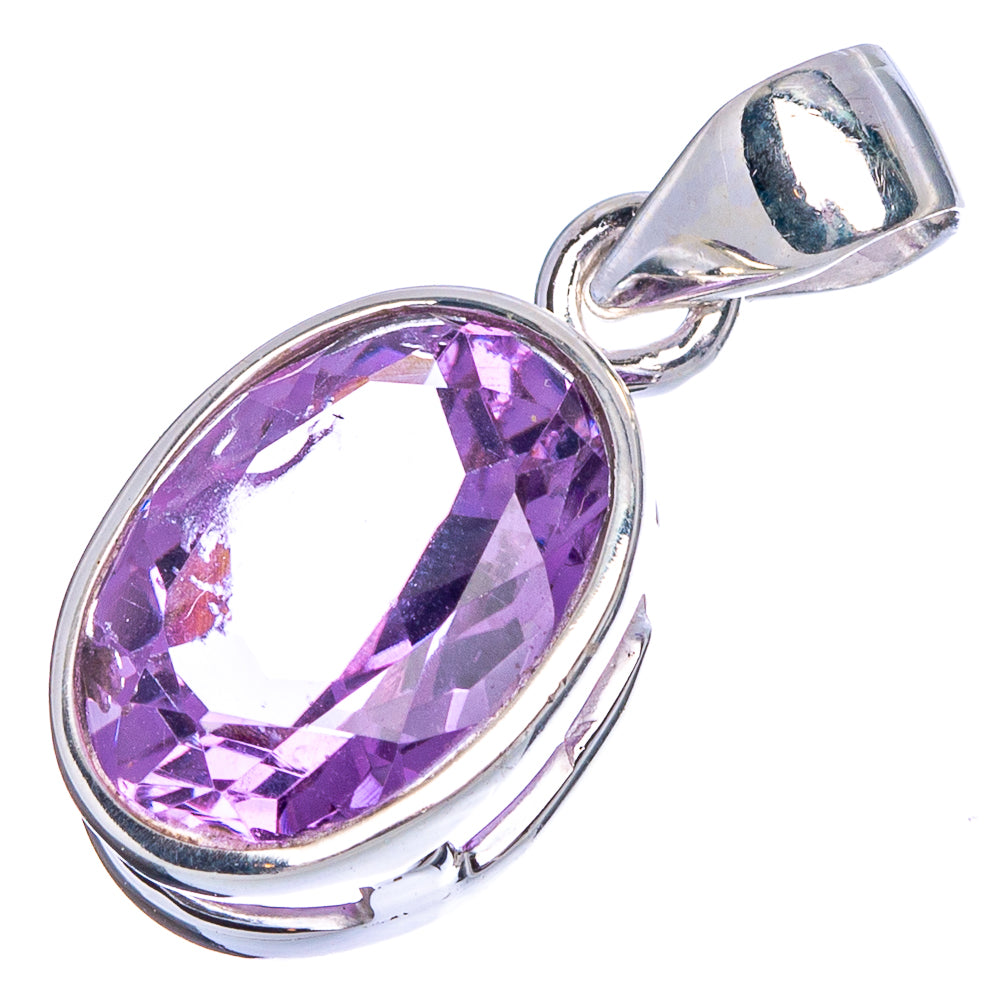 Faceted Amethyst Pendant 1 1/8" (925 Sterling Silver) P40573