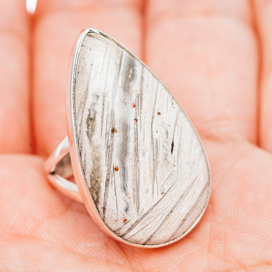 Premium Mexican Lattice Agate Ring Size 7.25 (.925 Sterling Silver)