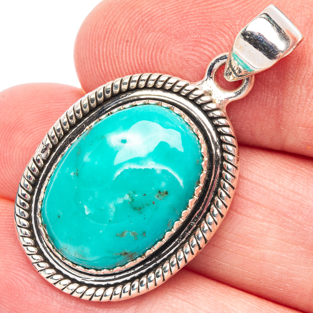 Persian Turquoise Pendant 1 3/8" (925 Sterling Silver) P44384