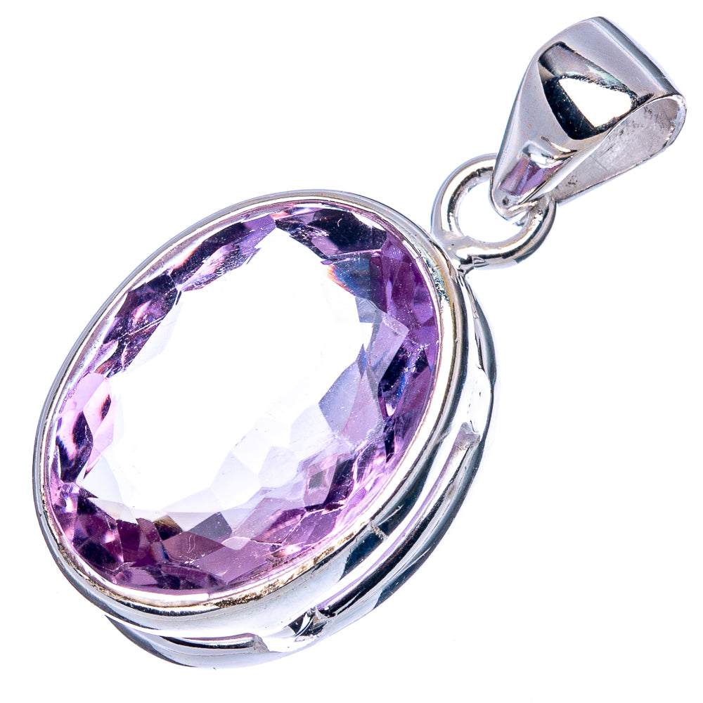 Faceted Amethyst Pendant 1 1/8" (925 Sterling Silver) P42981