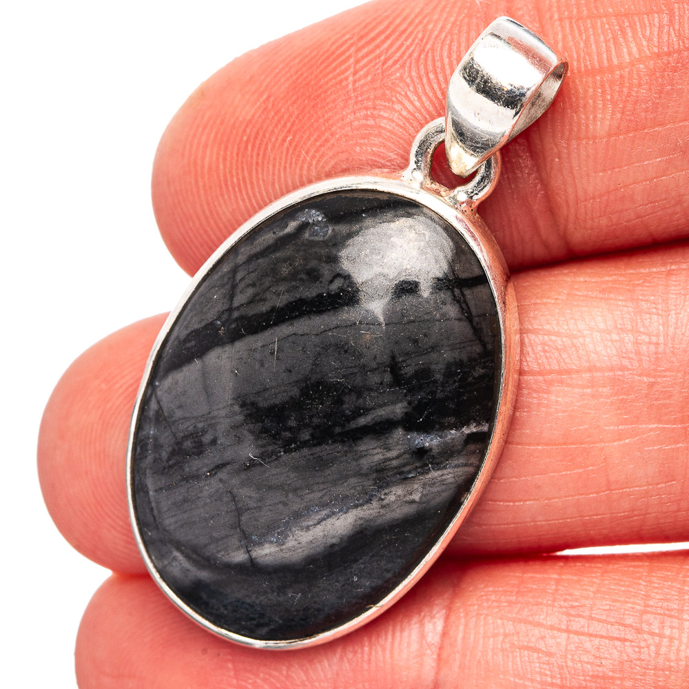 Picasso Jasper Pendant 1 1/2" (.925 Sterling Silver)