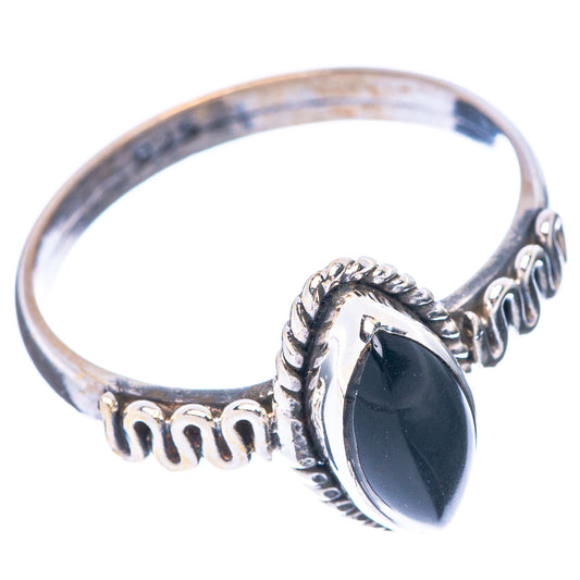Black Onyx Ring Size 8 (925 Sterling Silver) R5668