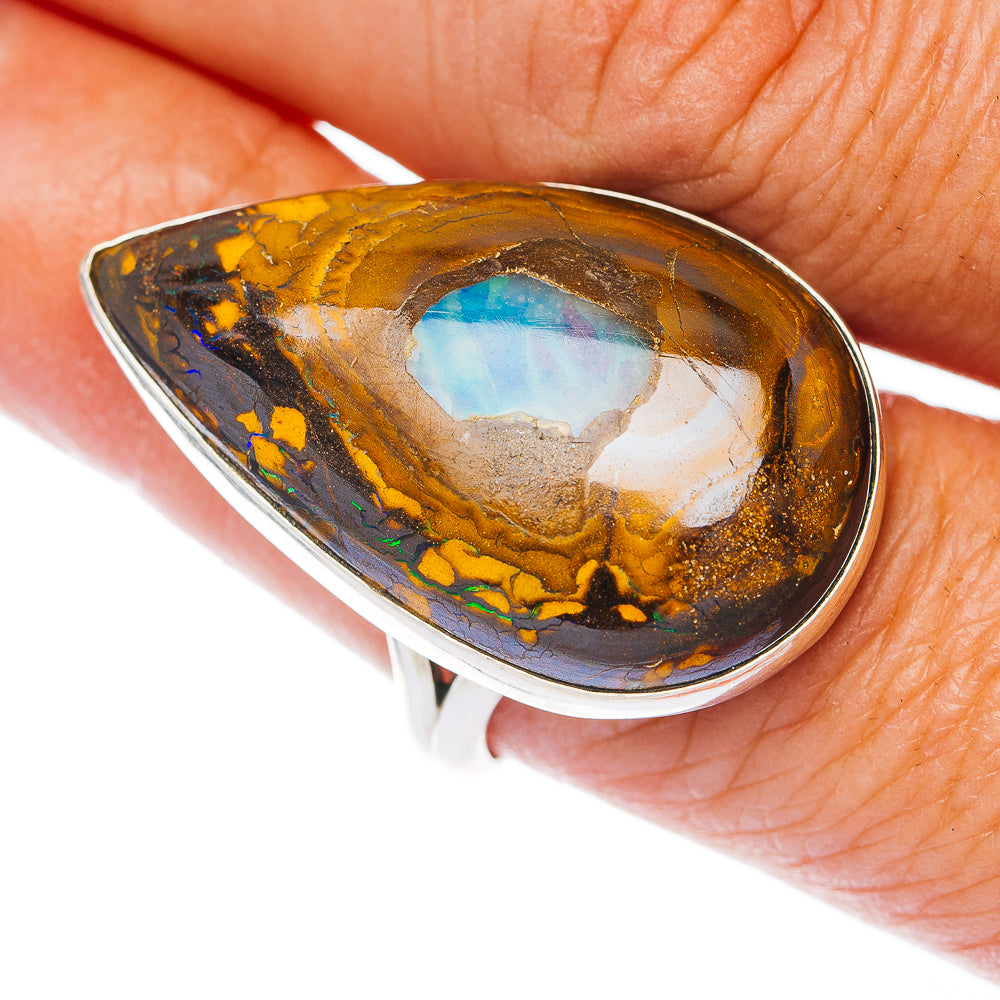 Premium Boulder Opal Ring Size 9.5 (.925 Sterling Silver)