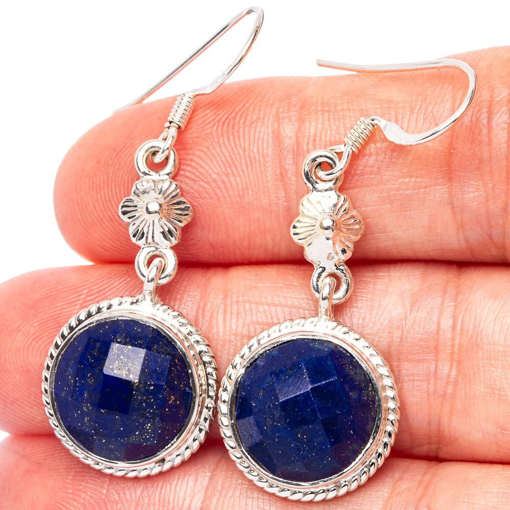 Lapis Lazuli Earrings 1 3/4" (925 Sterling Silver) E2611