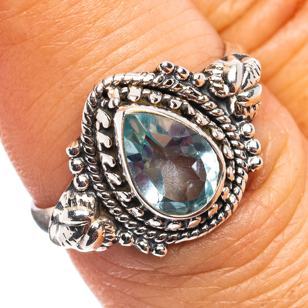 Blue Topaz Ring Size 7 (.925 Sterling Silver)