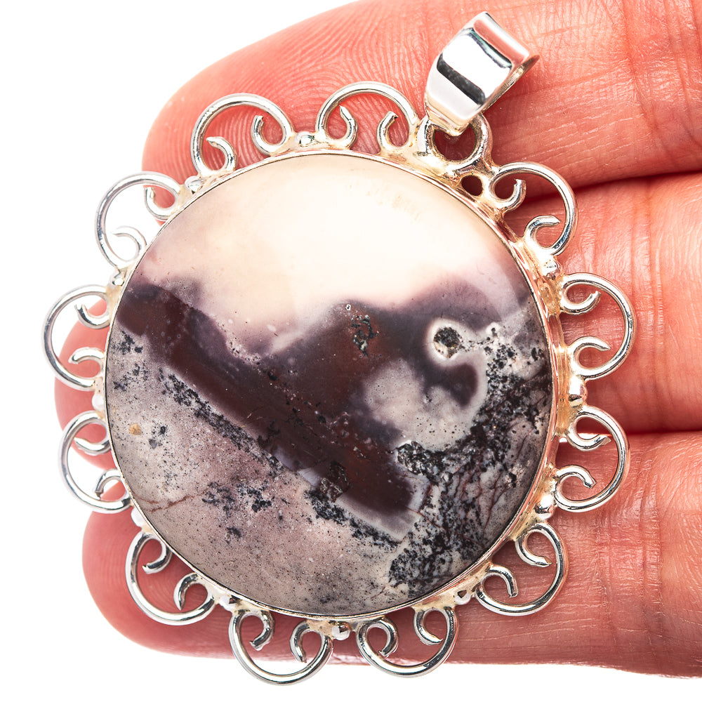 Premium Sonora Dendritic Jasper Pendant 1 7/8" (.925 Sterling Silver)