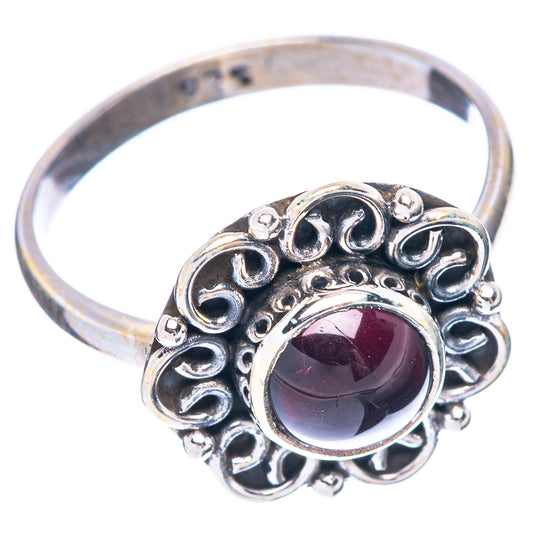 Garnet Ring Size 7.75 (925 Sterling Silver) R5639