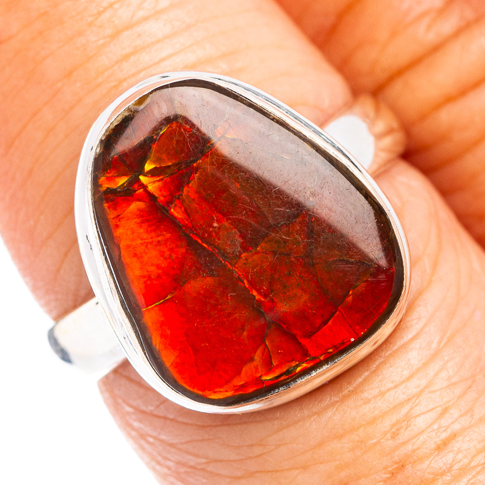 Premium Ammolite Ring Size 7 (.925 Sterling Silver)
