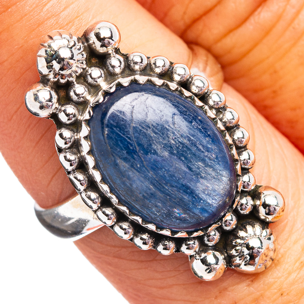 Southwestern Style Kyanite Ring Size 7.5 (.925 Sterling Silver)