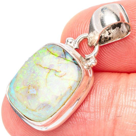 Rare Sterling Opal Pendant 1 1/8" (925 Sterling Silver) P42912