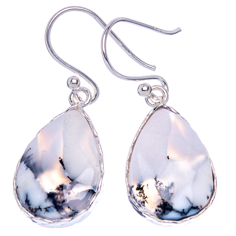 Dendritic Opal Earrings 1 1/4" (925 Sterling Silver) E1124