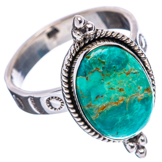Oval turquoise stone bezel ring in polished .925 sterling silver