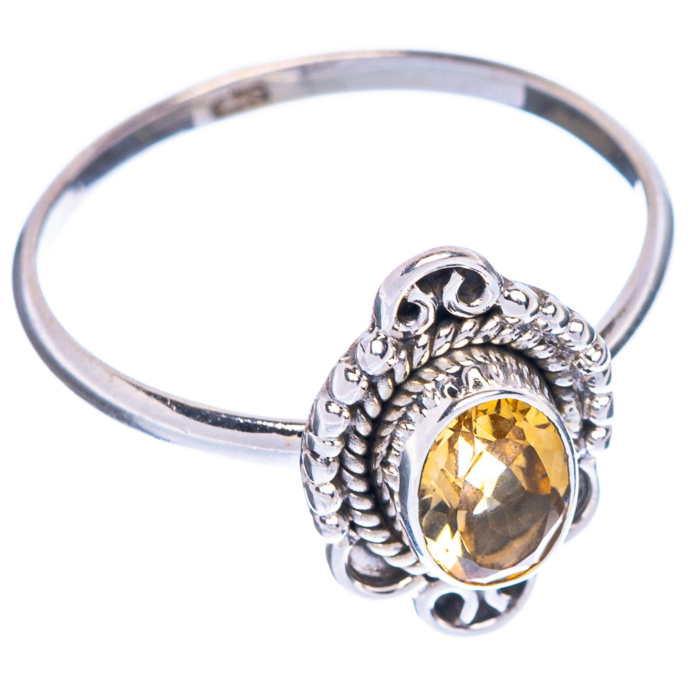Faceted Citrine Dainty Ring Size 9 (925 Sterling Silver) R1149