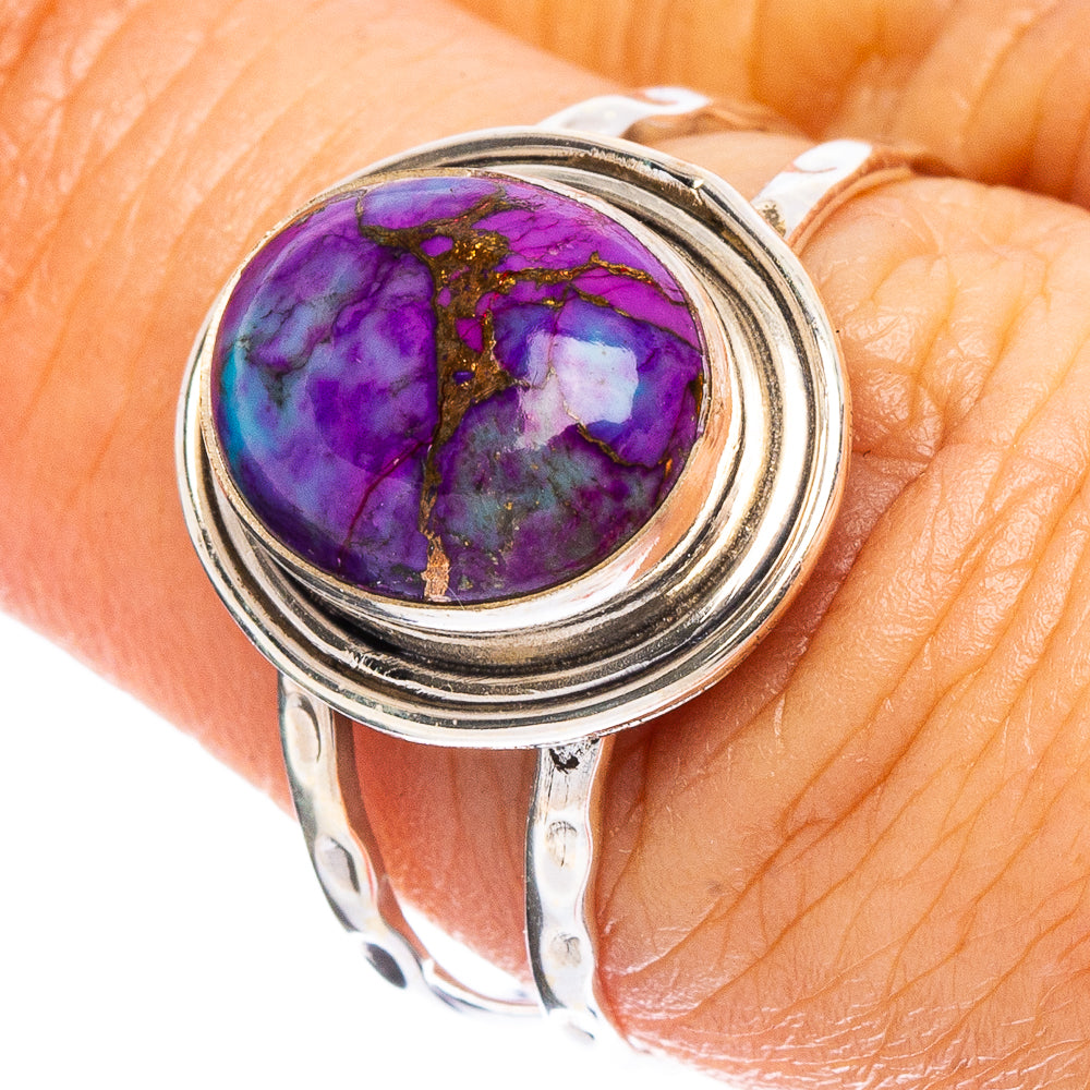 Purple Copper Composite Turquoise Ring Size 7.75 (925 Sterling Silver) R7980