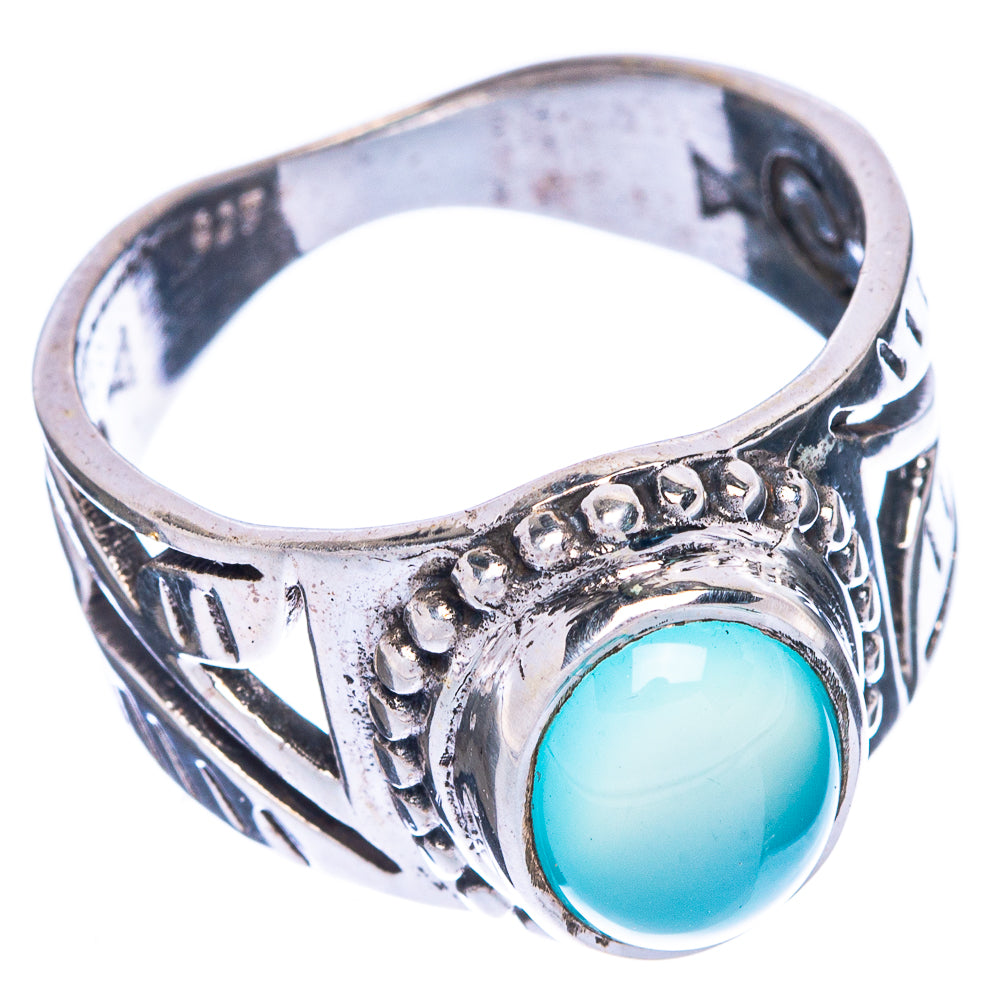 Aqua Chalcedony Ring Size 8.5 (925 Sterling Silver) R1314
