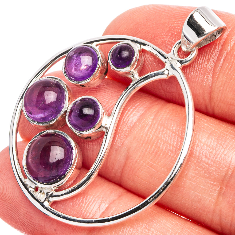 Amethyst 925 Sterling Silver Premium Pendants 1 5/8" (925 Sterling Silver) P43728
