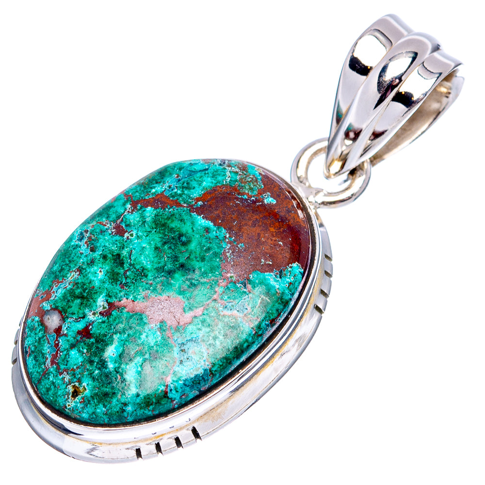 Chrysocolla Pendant 1 3/8" (.925 Sterling Silver)