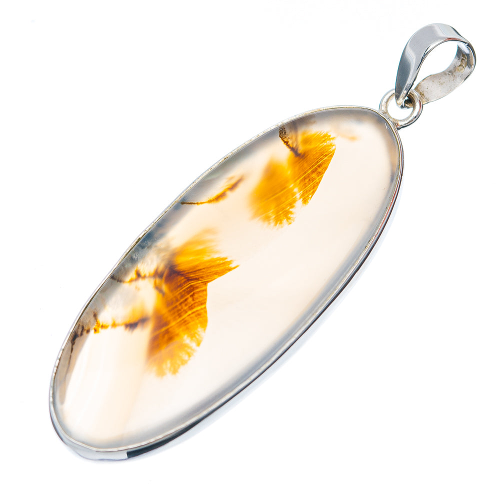 Premium Scenic Dendritic Agate Pendant 2 1/4" (.925 Sterling Silver)