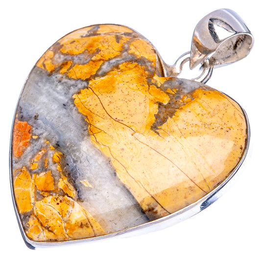Maligano Jasper Heart Pendant 1 1/2" (925 Sterling Silver) P43440