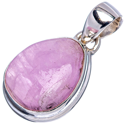 Lavender oval kunzite pendant in .925 sterling silver setting with open bail detail