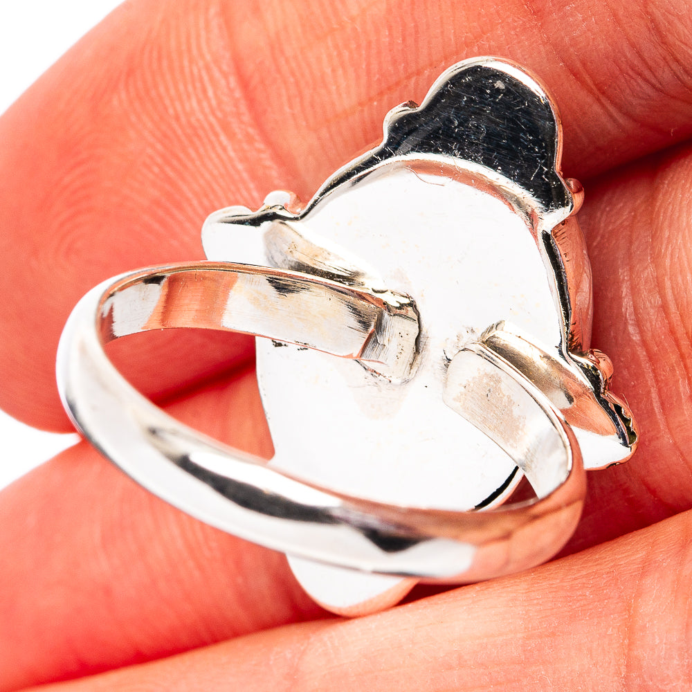 Southwestern Style Mosaic Opal Ring Size 9 Adjustable (.925 Sterling Silver)