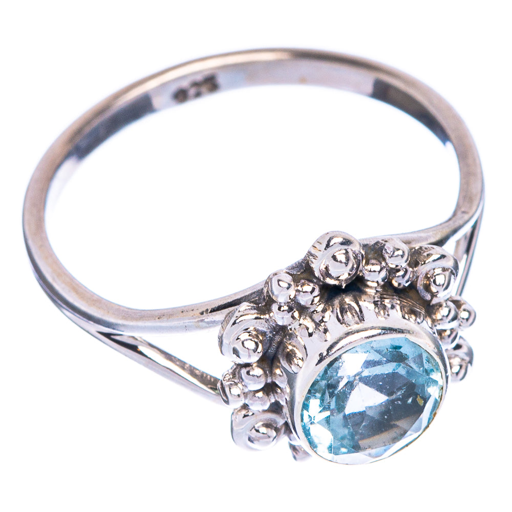 Blue Topaz Dainty Ring Size 5.5 (925 Sterling Silver) R1145