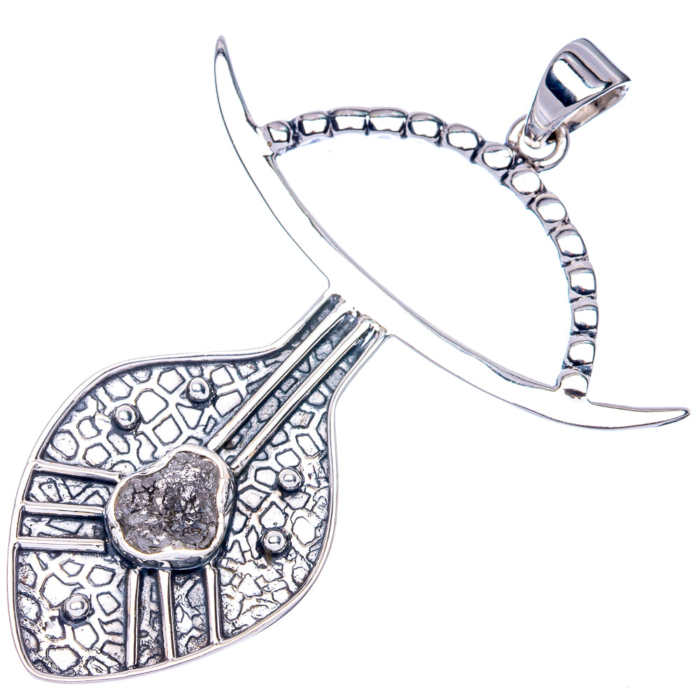 Signature Raw Diamond Pendant 2 1/4" (925 Sterling Silver) P41825