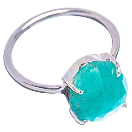 Amazonite ring size 7, .925 sterling silver, oval turquoise bezel with four side prongs