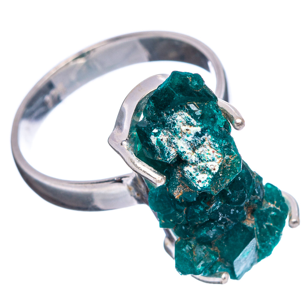 Raw Dioptase Ring Size 7.25 (.925 Sterling Silver)