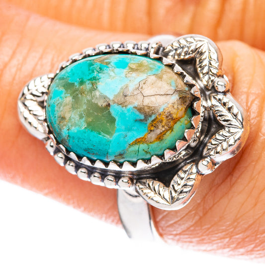 Kingman Turquoise Ring Size 7.75 (925 Sterling Silver) R4034