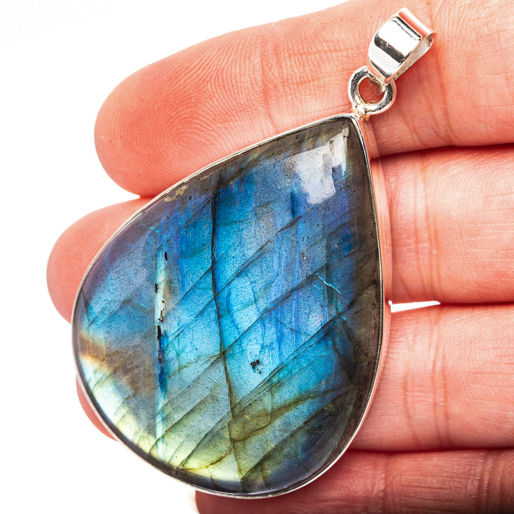 Labradorite Pendant 2 1/4" (.925 Sterling Silver)